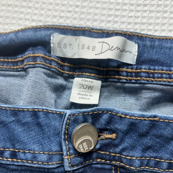 Women’s EST. 1946 Denim Classic Jeans Cut/Stitched Knees Size 20W - Picture 2 of 10